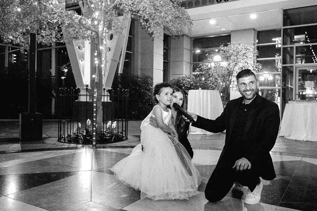 Dj with flower girl with mic edit