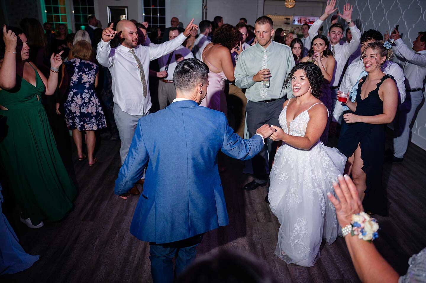 Bride and groom on wedding dance floor